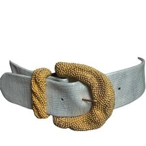 Vtg Silver Gold Chunky Retro Glam Maximalism Platinum Mob Wife Belt NWT